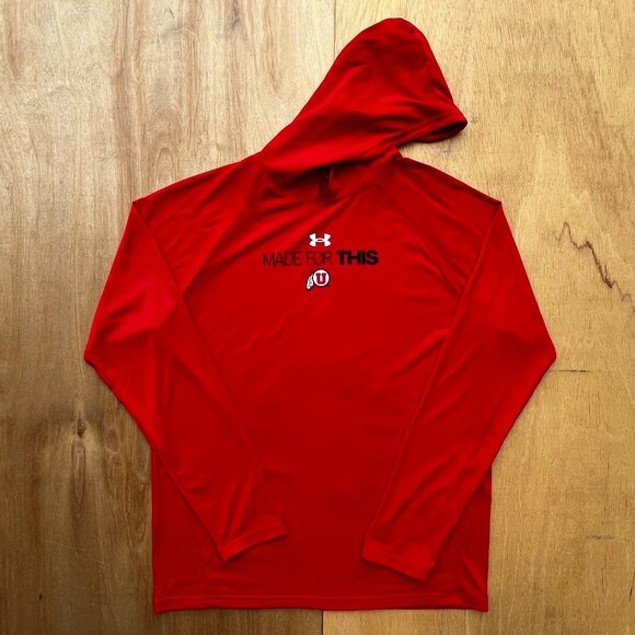 UNIVERSITY OF UTAH UNDER ARMOUR PULLOVER HOODIE Men’s sz M Lightweight NWT - Picture 3 of 12
